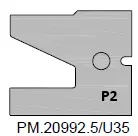 HW Profilmesser P2 für Nr.1 zu WPL Rahmentür-Fräsersatz (C050), 24.1x29.2x2mm