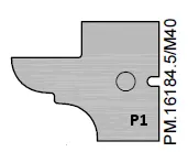 HW Profilmesser (Profil 1) zu WPL Türen Kontergarnitur (C030, C031, C298-1), 25x33x2mm