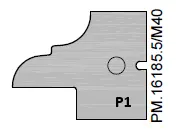 HW Profilmesser (Profil 1) zu WPL Türen Kontergarnitur (C030, C031, C298-1), 25x33x2mm