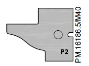 HW Profilmesser (Profil 2) zu WPL Türen Kontergarnitur (C030, C031, C298-1), 25x33x2mm