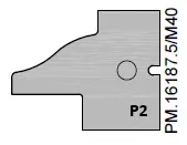 HW Profilmesser (Profil 2) zu WPL Türen Kontergarnitur (C030, C031, C298-1), 25x33x2mm