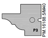 HW Profilmesser (Profil 3) zu WPL Türen Kontergarnitur (C030, C031, C298-1), 25x33x2mm