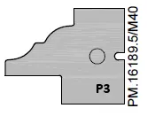 HW Profilmesser (Profil 3) zu WPL Türen Kontergarnitur (C030, C031, C298-1), 25x33x2mm