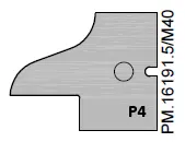 HW Profilmesser (Profil 4) zu WPL Türen Kontergarnitur (C030, C031, C298-1), 25x33x2mm