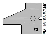 HW Profilmesser (Profil 5) zu WPL Türen Kontergarnitur (C030, C031, C298-1), 25x33x2mm