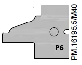 HW Profilmesser (Profil 6) zu WPL Türen Kontergarnitur (C030, C031, C298-1), 25x33x2mm