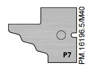 HW Profilmesser (Profil 7) zu WPL Türen Kontergarnitur (C030, C031, C298-1), 25x33x2mm