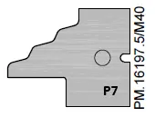 HW Profilmesser (Profil 7) zu WPL Türen Kontergarnitur (C030, C031, C298-1), 25x33x2mm