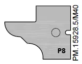 HW Profilmesser (Profil 8) zu WPL Türen Kontergarnitur (C030, C031, C298-1), 25x33x2mm