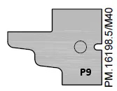 HW Profilmesser (Profil 9) zu WPL Türen Kontergarnitur (C030, C031, C298-1), 25x33x2mm