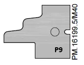 HW Profilmesser (Profil 9) zu WPL Türen Kontergarnitur (C030, C031, C298-1), 25x33x2mm