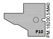 HW Profilmesser (Profil 10) zu WPL Türen Kontergarnitur (C030, C031, C298-1), 25x33x2mm