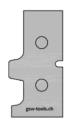 HW Profilmesser Nr.5 zu WPL Haustür-Doppelfalzfräser (C543), 35x18.6x2mm