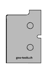 HW Profilmesser Nr.2+3 zu WPL Haustür-Doppelfalzfräser (C543), 35x23.5x2mm