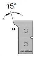 HW Profilmesser Nr.1 (Profil 2 - Option), zu WPL Haustür-Doppelfalzfräser (C543), 35x18.5x2mm