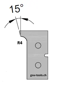 HW Profilmesser Nr.1 (Profil 2 - Option), zu WPL Haustür-Doppelfalzfräser (C543), 35x18.5x2mm