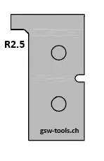 HW Profilmesser Nr.1 (Profil 1) zu WPL Haustür-Doppelfalzfräser (C543), 35x18.5x2mm