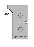 HW Profilmesser Nr.1 (Profil 3 - Option), zu WPL Haustür-Doppelfalzfräser (C543), 35x18.5x2mm