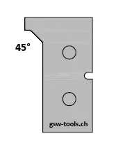HW Profilmesser Nr.1 (Profil 3 - Option), zu WPL Haustür-Doppelfalzfräser (C543), 35x18.5x2mm