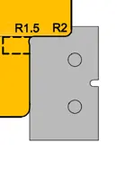 HW Profilmesser (Falz 16mm) Nr.2 zu WPL Türfalzfräsersatz (C525), 35x24.2x2mm
