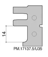 HW Profilmesser P14 zu WPL Türzargengarnitur ECO (C552-14), 26.4x35x2mm