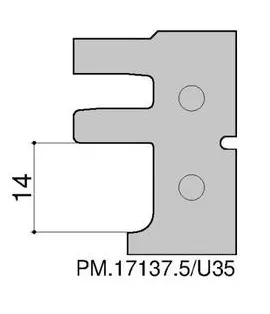 HW Profilmesser P14 zu WPL Türzargengarnitur ECO (C552-14), 26.4x35x2mm