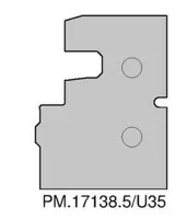 HW Profilmesser für Falz zu WPL Türzargengarnitur ECO (C552), 27.4x35x2mm
