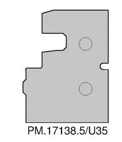 HW Profilmesser für Falz zu WPL Türzargengarnitur ECO (C552), 27.4x35x2mm