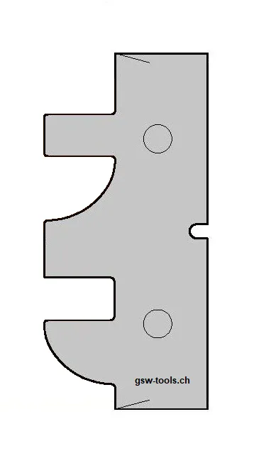 HW Profilmesser zu WPL Möbeltür-Konterkombifräser (C016), 50x24x2mm
