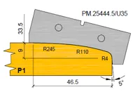 HW Profilmesser P1 zu WPL Profilfräser für Türverkleidung (C553), 60x20.1x2mm