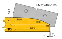 HW Profilmesser P3 (Option) zu WPL Profilfräser für Türverkleidung (C553), 60x20.1x2mm