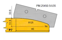 HW Profilmesser P7 (Option) zu WPL Profilfräser für Türverkleidung (C553), 60x20.1x2mm