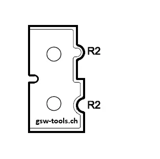 HW Profilmesser zu WPL Verleimprofilfräser für Mineralwerkstoff Corian (C190-12), 30x16x2mm