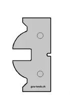 HW Profilmesser Konter zu WPL Türen Längs/Kontergarnitur (C025), 50x26.5x2mm