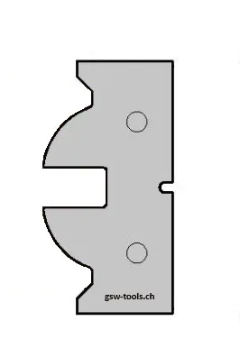 HW Profilmesser Konter zu WPL Türen Längs/Kontergarnitur (C025), 50x26.5x2mm