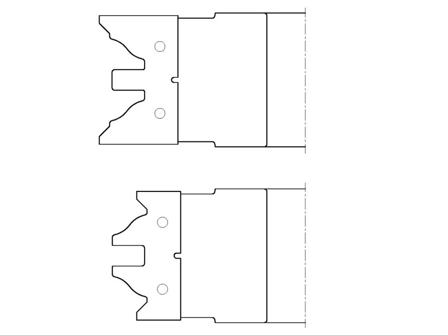 WPL Türen Längs/Kontergarnitur, D=150mm, ND=125mm, HD=40mm, PT=12.5mm, B=30mm, Z2, R