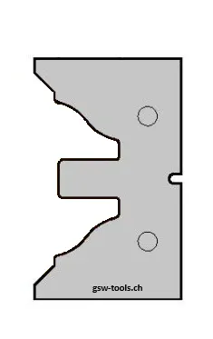HW Profilmesser Längs zu WPL Türen Längs/Kontergarnitur (C026), 50x31.6x2mm