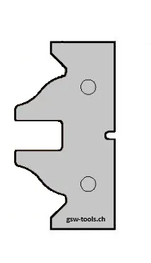 HW Profilmesser Konter zu WPL Türen Längs/Kontergarnitur (C026), 50x27.4x2mm