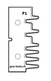 HW Profilmesser P1 oben zu WPL Verleimfräser (C195-PR), 50x25x2mm