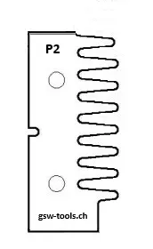 HW Profilmesser P2 unten zu WPL Verleimfräser (C195-NR), 50x25x2mm