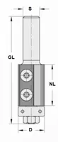 WPL Bündigfräser Z2, D=19mm, NL=30mm, GL=75mm, S=8mm
