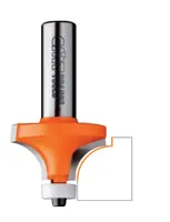 HW Abrundfräser R3 f. Mineralwerkstoff mit Kugellager, D=18.7mm, NL=12.7mm, S=8mm