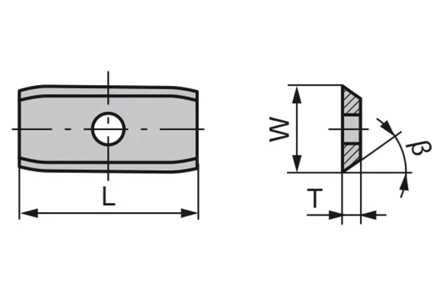 HW Wendeplatte 2-schneidig, 40°, 24x12x1.5mm, BO KCR08