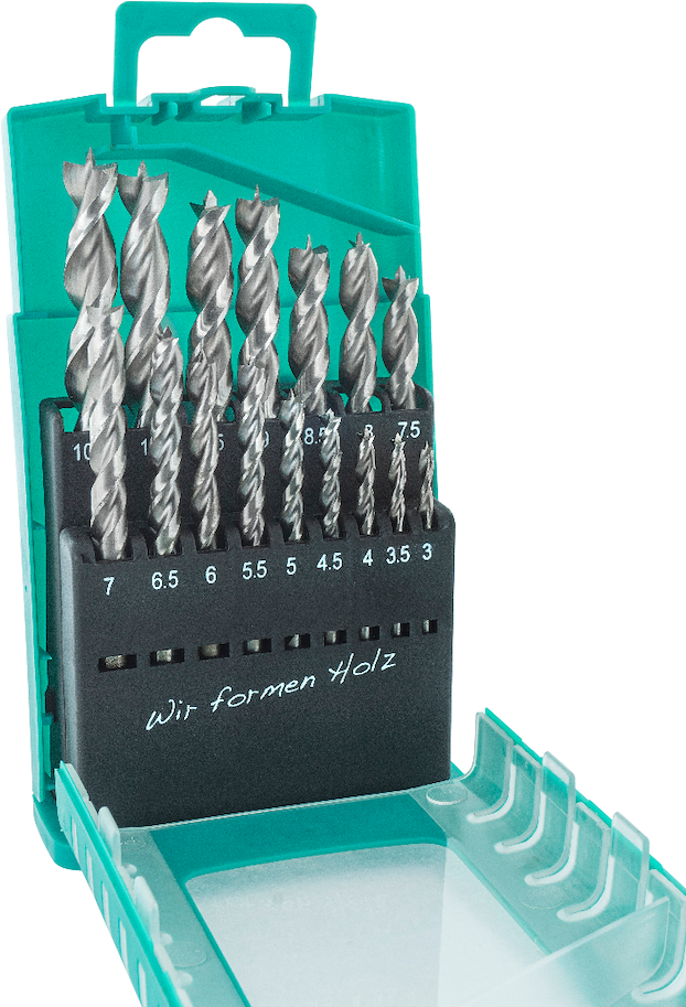 HS Holzspiralbohrer Satz ENT-Plus, 16-tlg. 3-10,5mm, 0.5 aufsteigend