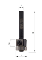 WPL Bündigfräser m. Achswinkel Z2, D=19mm, NL=12mm, GL=65mm, S=8mm