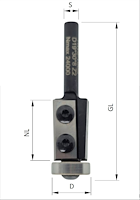 WPL Bündigfräser m. Achswinkel Z2, D=19mm, NL=30mm, GL=75mm, S=8mm