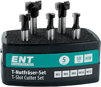 HW T-Nutfräser-Set 5-teilig, M5, M6, M8, M10, M12
