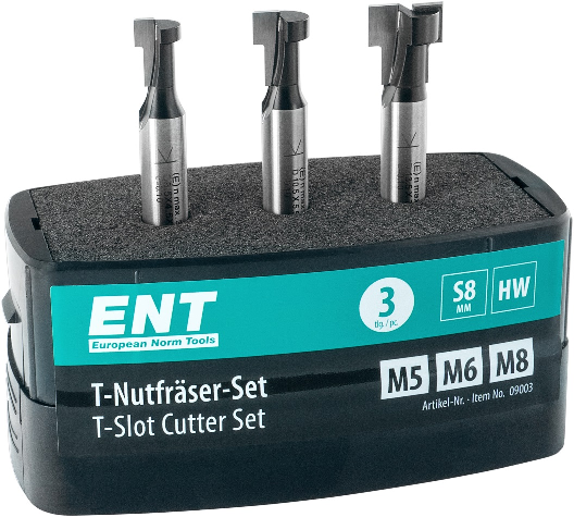 HW T-Nutfräser-Set 3-teilig, M5, M6, M8