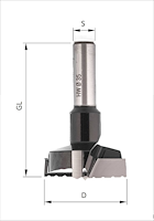 HW Beschlagbohrer mit Spanbrecher Z2+2, D=18mm, GL=70mm, S=10mm