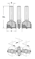 HW Zylinderkopfbohrer - Satz (3-teilig) 'CABINEO' - Atemag, ø15mm, GL=37mm, S=6mm